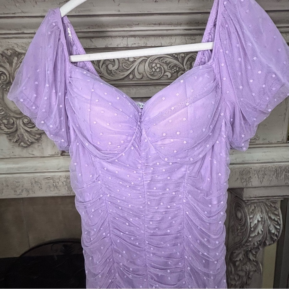 Allison & Kelly Light Purple & White Polka Dot Semi-Formal Dress Size XL - Picture 2 of 8